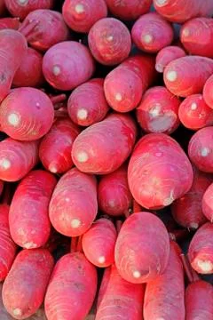 Full frame view of red raddish in a market stall, miao, arunachal pradesh, in Stock Photos