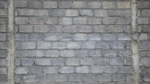 Full frame view of a rough grey concrete cinder block wall surface with vis.. Stock Footage 344766444
