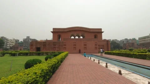 Full front view of Museum inside Lalbagh kella made by Mughals Stock Footage 280452693