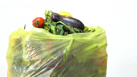 Full Garbage Package Taking Away. Stock Footage 145703790