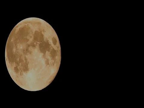 Full Golden Moon - time-lapse, motion Stock Footage 74159618