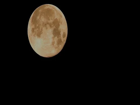 Full Golden Moon - time-lapse, motion Stock Footage 74159877