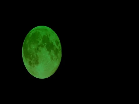 Full Green Moon - time-lapse, motion Video stock 74159167