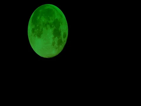 Full Green Moon - time-lapse, motion Stock Footage 74159761