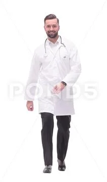In full growth. successful medical doctor stepping forward Stock Photos