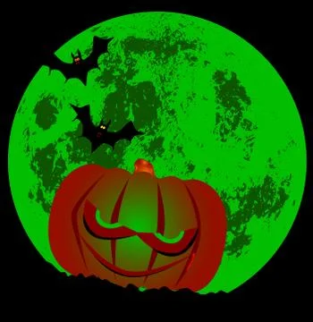 Full Halloween Moon Stock Illustration