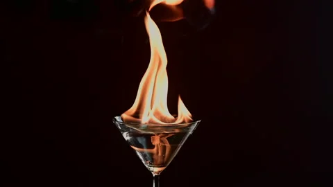 A Full HD 1080p beautiful bouncing flames on top of Martini glass Stock Footage 203020204