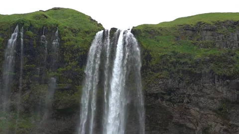Full HD 5x slow motion: Seljalandsfoss waterfall in Iceland in August Stock Footage 151555596