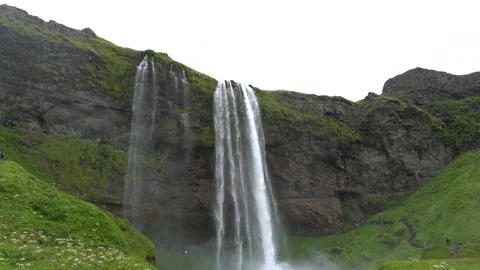 Full HD 5x slow motion: Seljalandsfoss waterfall in Iceland in August Stock Footage 151563284