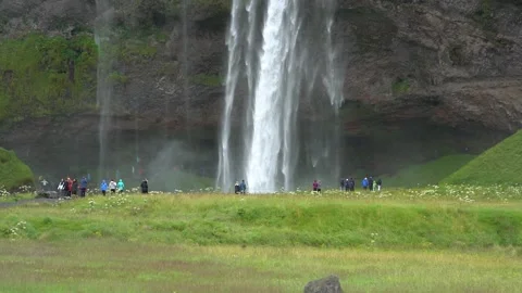 Full HD 5x slow motion: Seljalandsfoss waterfall in Iceland in August Stock Footage 151583856