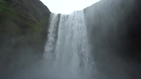 Full HD 5x slow motion:  Powerfull Skógafoss waterfall in Iceland Stock Footage 151788238