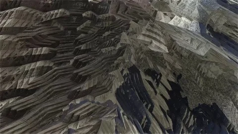 A Full HD Abstract Animated Shale-like 3D Fractal with radical movements. Stock Footage 73114848