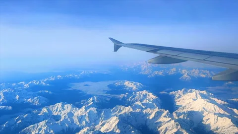Full HD Aerial Timelapse of Mount Gongga and Namcha Barwa from Airplane, China Stockbeeldmateriaal 343595327