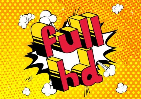 Full HD - Comic book style phrase on abstract background. Stock Illustration