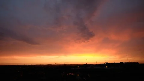 Full hd emotional cloudy sunset skyline timelapse from high view in rome italy Stock Footage 103344825