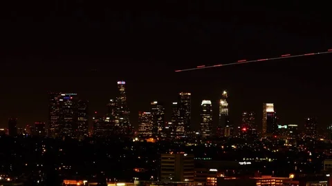 Full HD EXT establish downtown Los Angeles time-lapse Stock Footage 73109930