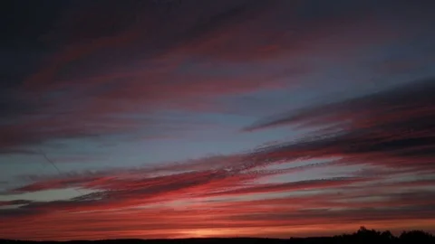 Full HD EXT NIGHT static colorful time-lapse sunset with red sky  動画素材 73109803