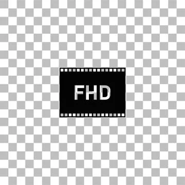 Full hd icon flat Stock Illustration