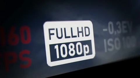 Full HD Label of Camera Interface on Monitor Screen. Stock Footage 117600112