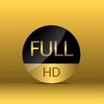 Full HD label Illustrazione stock