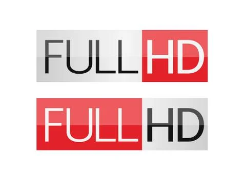 Full HD labels Illustrazione stock