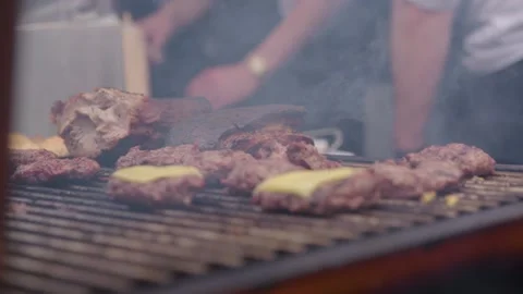 Full HD - Meat on BBQ Stock Footage 239049380