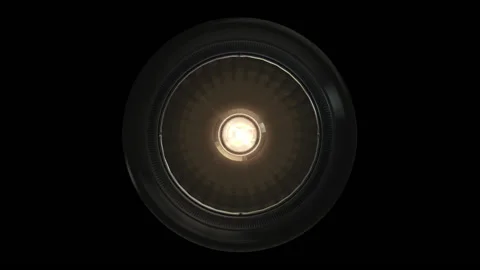 Full HD render of the small light spot with transparency. Turn on electric lamp Stock Footage 127628190