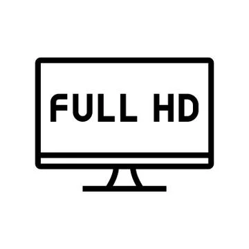 Full hd resolution computer screen line icon vector illustration Stock Illustration