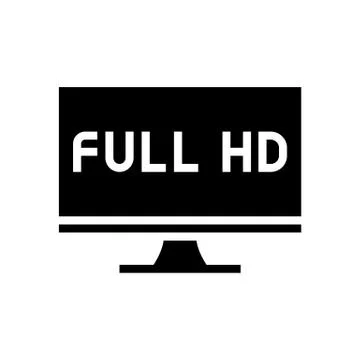 Full hd resolution computer screen glyph icon vector illustration Illustrazione stock