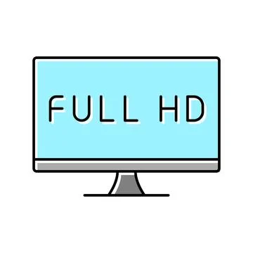 Full hd resolution computer screen color icon vector illustration Stock Illustration