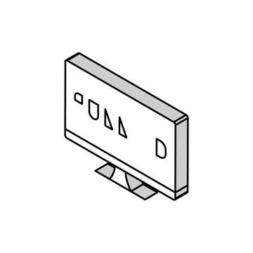 Full hd resolution computer screen isometric icon vector illustration イラスト素材
