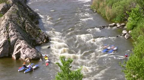 Full HD: Timelapse of White Water Rafting Stock Footage 22016129