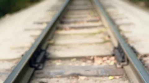 Full HD video background. Children's railway in the city's central park Stock Footage 86450205
