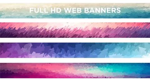 Full HD Web Banners. Vector file. Illustrazione stock