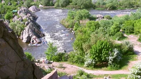 Full HD: White Water Rafting Stock Footage 22013941