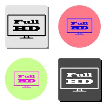 Full hd widescreen tv. flat vector icon Stock Illustration