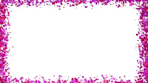 Full of hearts all around the image like a frame - separated alpha channelg 스톡 동영상 258809756