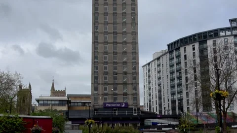 Full height view of Premier Inn Bristol City Centre Stock Footage 272986262