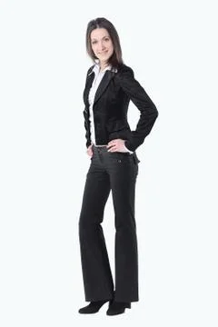 Full height.modern business woman isolated on white background Stock Photos