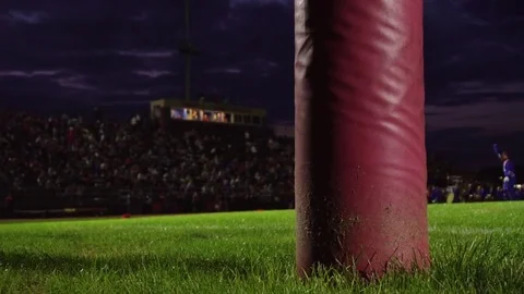 Full high school stadium at dusk dolly Stock Footage 84326932
