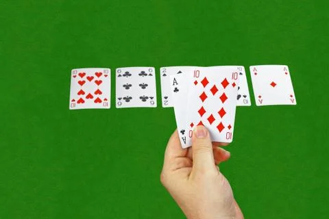 Full house combination in a hand Stock Photos