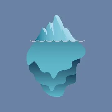 Full iceberg floating Stock Illustration