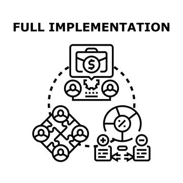 Full implementation system developing business strategy process Stockillustratie