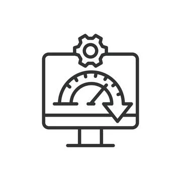 Full Install icon in line design. Full install, setup, installation, software Stock Illustration