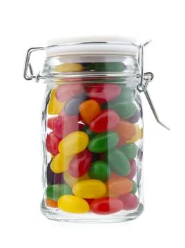 Full jar of jelly beans Stock Photos