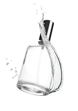 Full jar of perfume with reflection with water splash Stock Photos