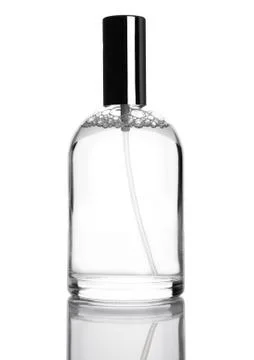 Full jar of perfume with reflection on white background 写真素材
