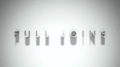 Full joins 3D title animation with shadows on a white background Stock Footage 297017931