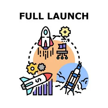 Full launch concept representing new business project development Stock Illustration