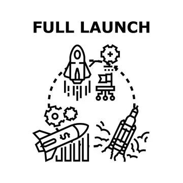 Full launch concept representing new business project development Stock Illustration